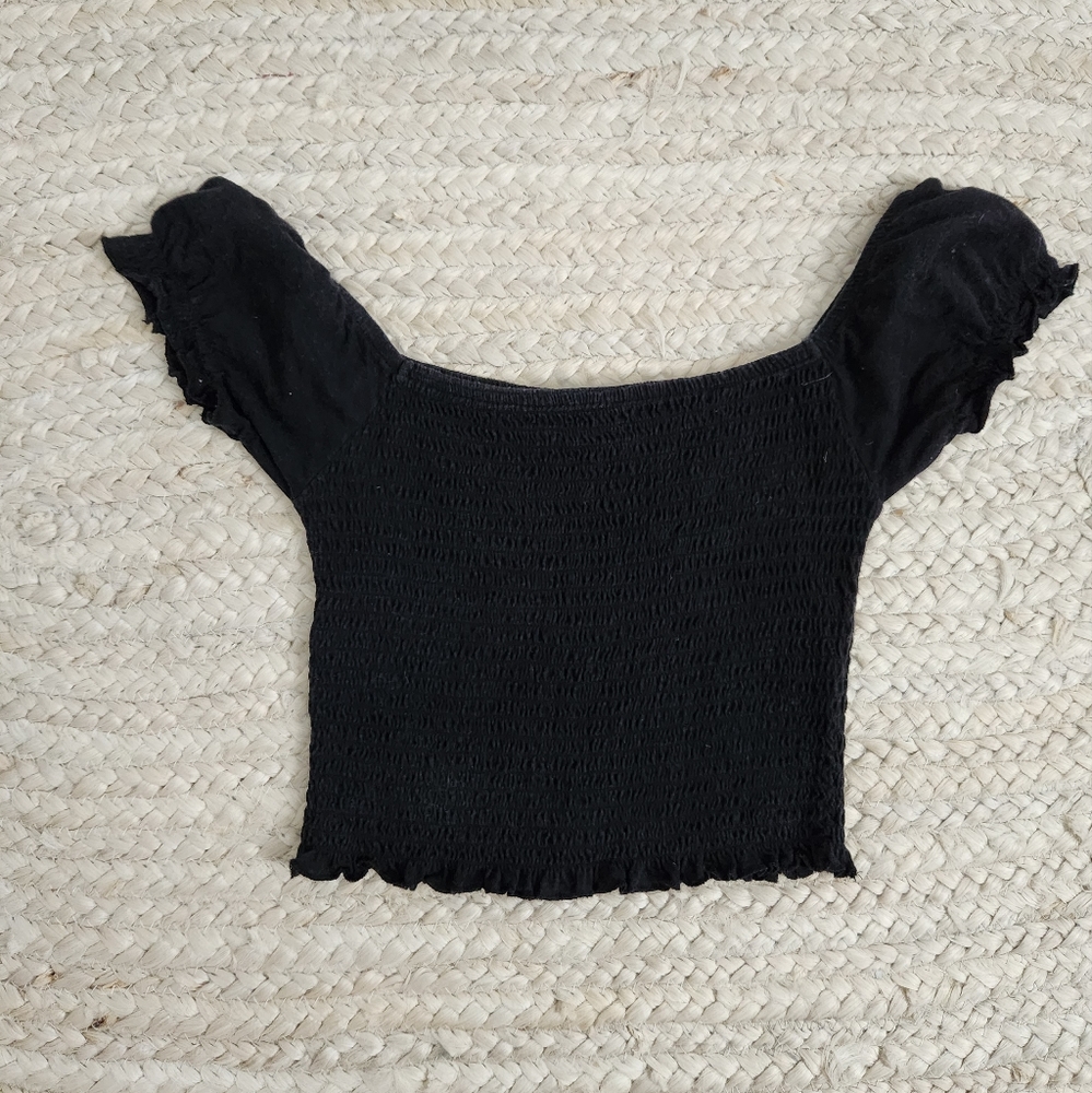 Pacsun black off the shoulder crop top